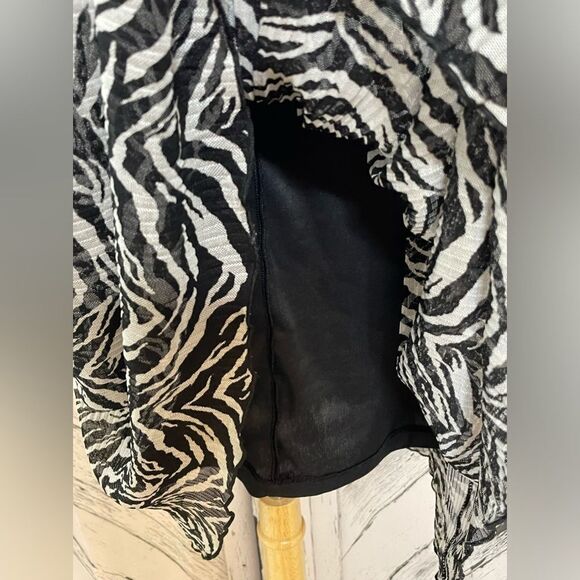 Zara Zebra Print Dress Mesh Size L - Picture 7 of 8